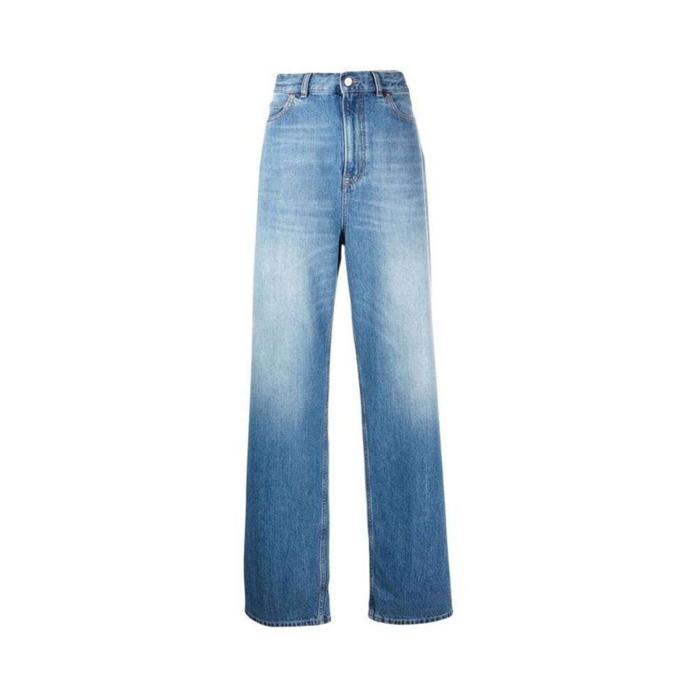 Valentino Garavani Blue Cotton High-Waisted Women's Jean